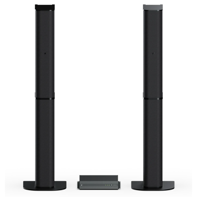 Pair of Full-range Design Column Loudspeakers complete with accessories + 4CH x 2500W @4Ω Amplifier