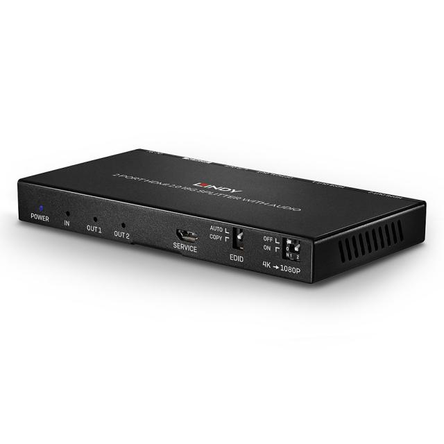 Splitter HDMI 2.0 18G con Audio Extractor, 2 Porte