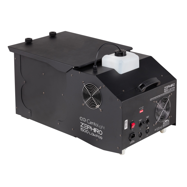 Potente macchina per effetto fumo basso con interfaccia DMX e radiocomando.