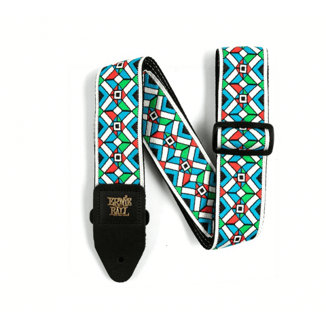 Kaleidoscope Blue Jacquard Guitar Strap