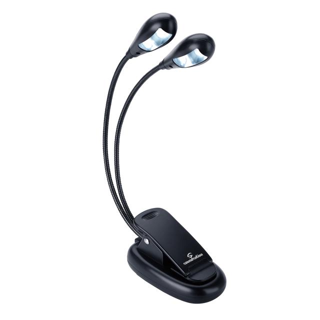 Lampada doppia a clip per leggio (2x2 LED)