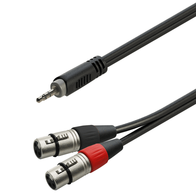 Balanced Y-adapter cable 3.5mm Jack male STEREO - 2xXLR 3P female / 1mt