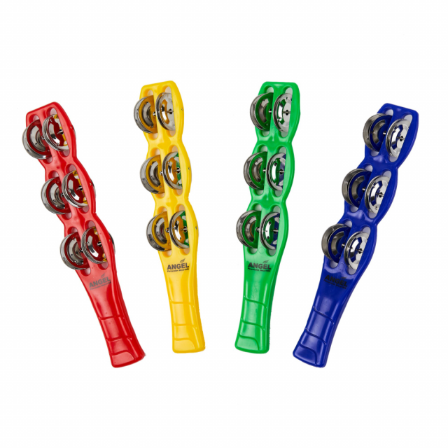 Jingle stick with 6 pairs of jingles - Yellow