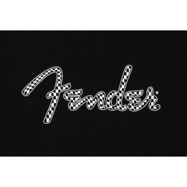 Fender® Spaghetti Wavy Checker Logo Tee, Black, L