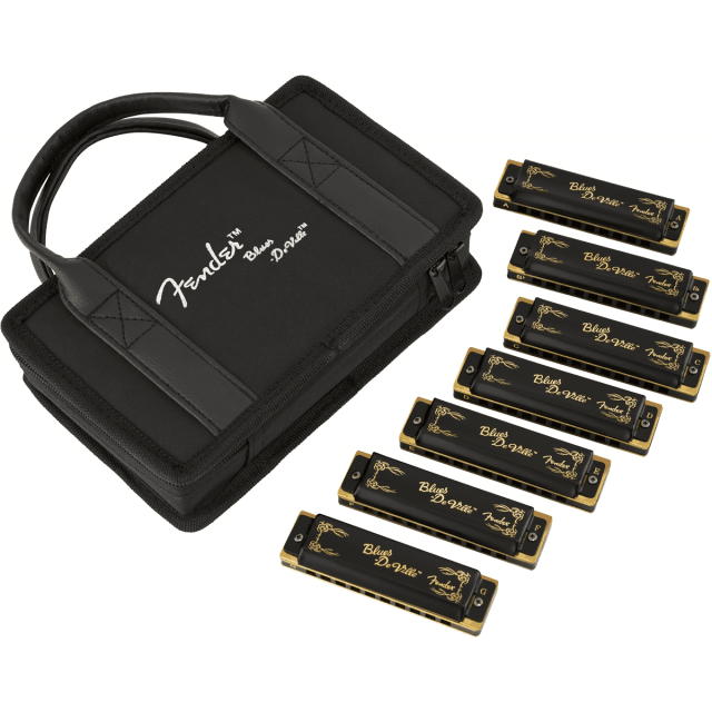 Blues DeVille Harmonica, Pack of 7, with Case