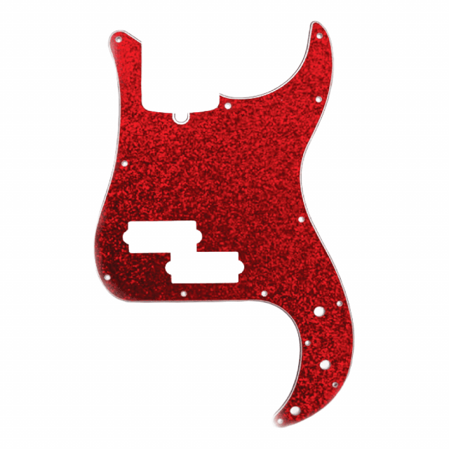 P-Bass Pickguard Red Sparkle