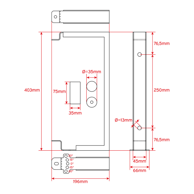 Wall-Mount Bracket for ESTRO 6P and HYPER TOP 6 Active/Passive