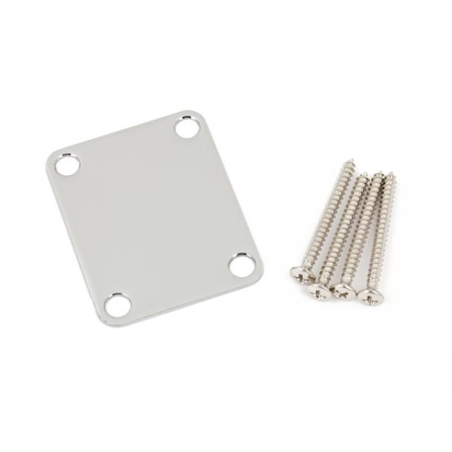 Fender Parts piastra per manico in stile vintage a 4 bulloni "Plain" (senza numero di serie o logo) Chrome