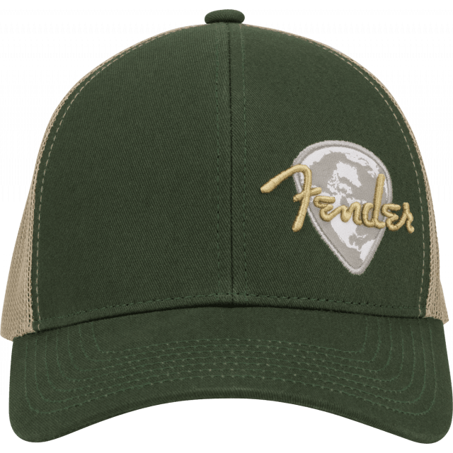 Fender® Globe Pick Patch Hat, Green/Khaki, One Size
