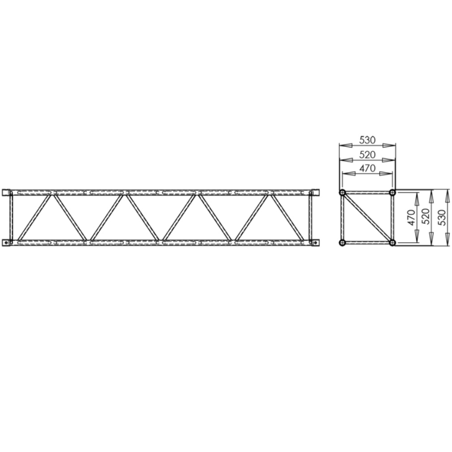 Sezione di Truss Quadrata da 2 Metri per Carichi Elevati (EC52C2)