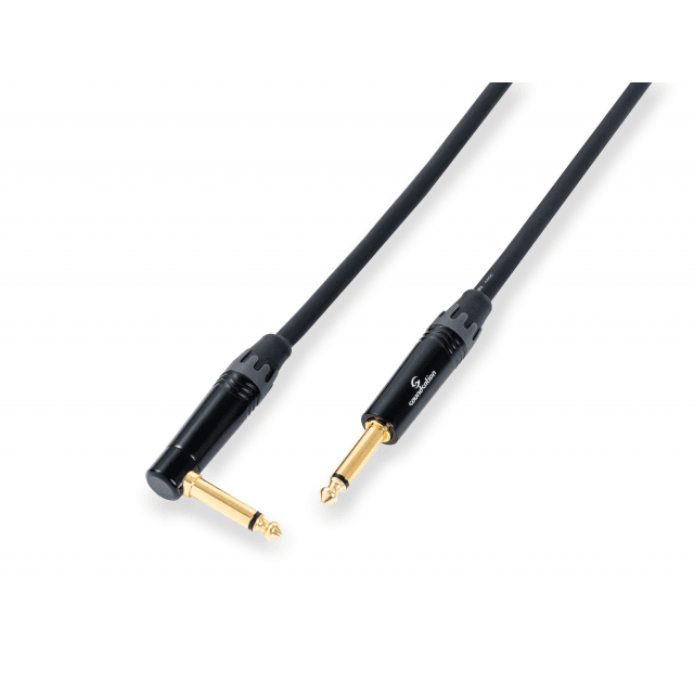Wiremaster unbalanced instrument cable 6.3mm Jack MONO - 6.3mm Jack MONO angled / 9mt