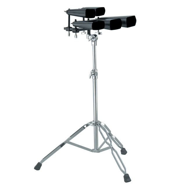 Five staggered cowbell set with stand