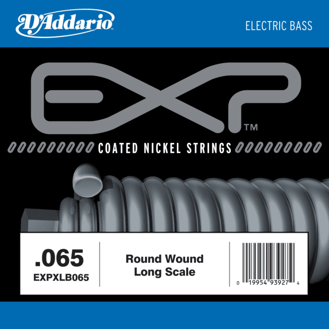 EXP Coated Nickel Round Wound Bass Guitar Single String, .065