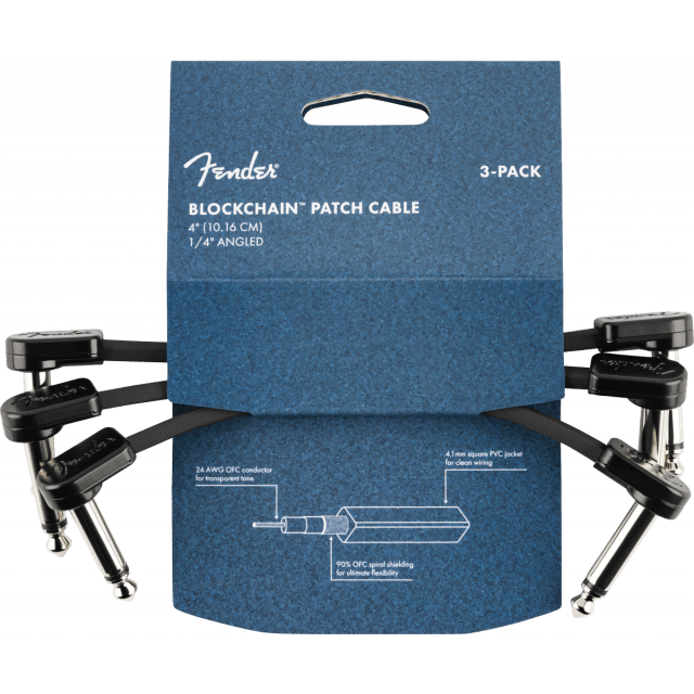 Blockchain 4" Patch Cable, 3-pack, Angle/Angle