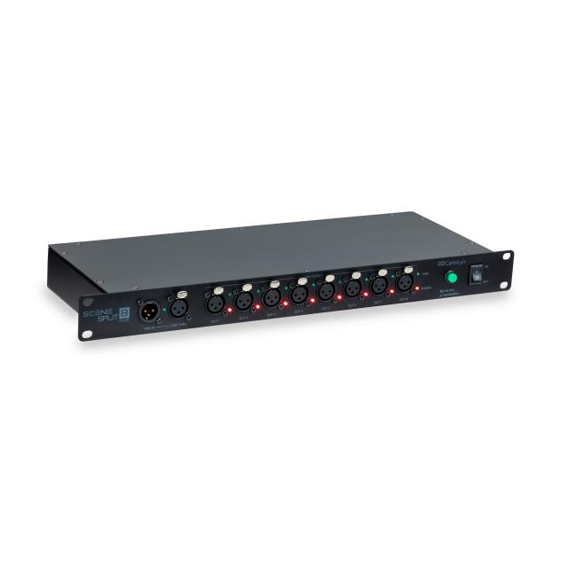 Distributore DMX 1 Ingresso / 8 Uscite, 1 unità rack