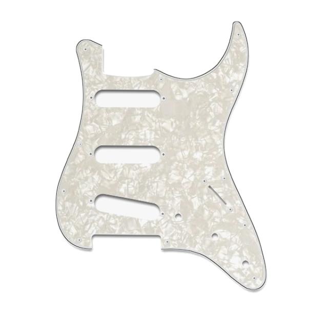 Pickguard for Stratocaster Guitar, 3 Layers, White Pearloid