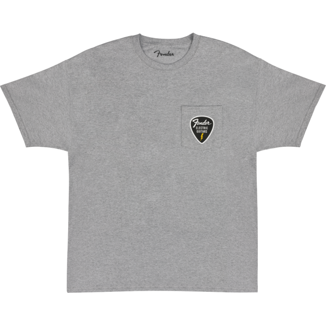 T-shirt fender pick patch pocket tee, athletic grey, XL