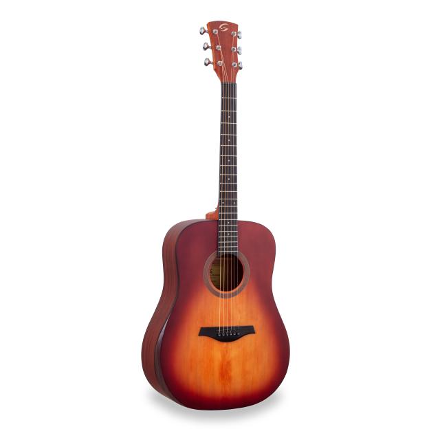 Dreadnought acoustic guitar with mahogany armrest