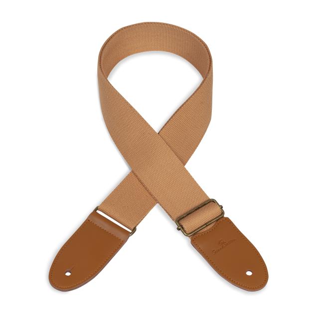 Cotton strap for guitar/bass with real leather ends
