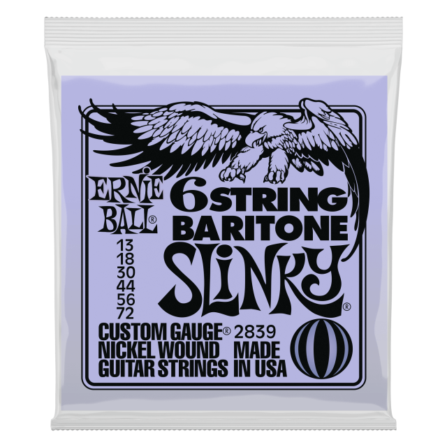 Corde Slinky per chitarra baritono a 6 corde con capicorda piccoli e scala 29 5/8