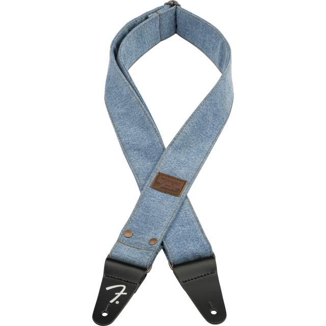 Fender® x Wrangler® Riveted Denim Strap, Light Indigo