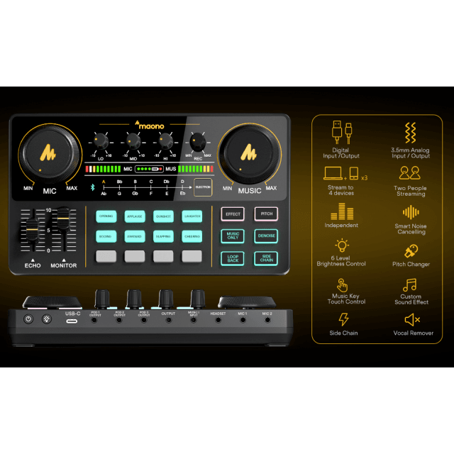 Portable Live Streaming and  Podcast kit for Computer and Smartphone MAONOCASTER LT AU-AM200-S1