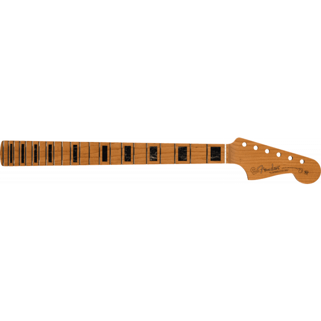 Roasted Jazzmaster Neck, Block Inlays, 22 Medium Jumbo Frets, 9.5" Radius, Maple Modern C Shape