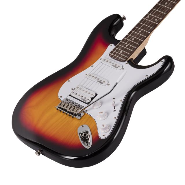 Chitarra elettrica double cutaway con 2 single coil + humbucker splittabile e meccaniche autobloccanti (equipaggiata Wilkinson, tastiera eco-rosewood)