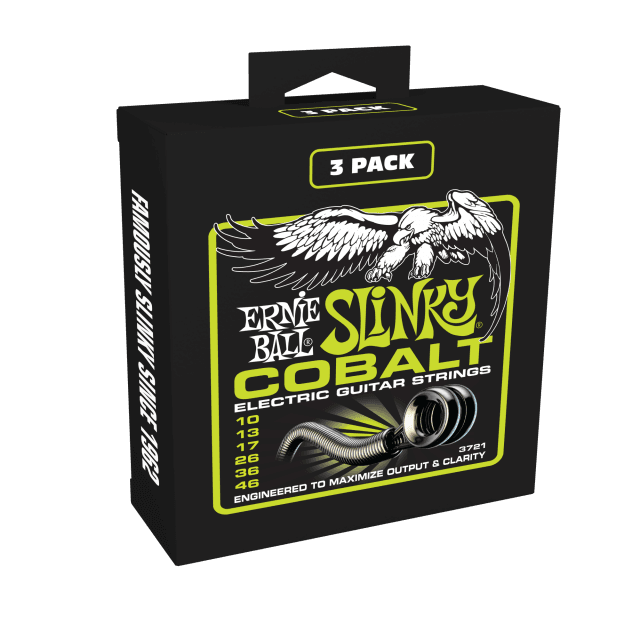 REGULAR SLINKY COBALT ELECTRIC GUITAR STRINGS 3 PACK 10/46