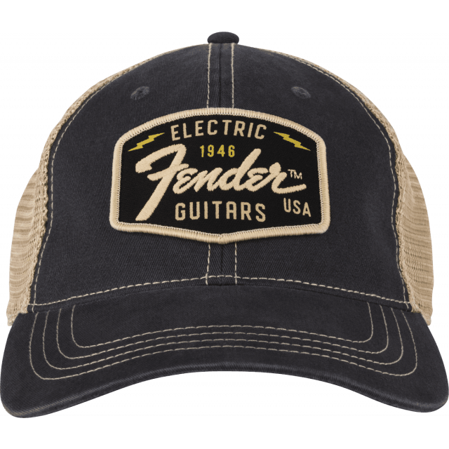 Fender® Transition Logo Patch Hat, Black/Stone One Size