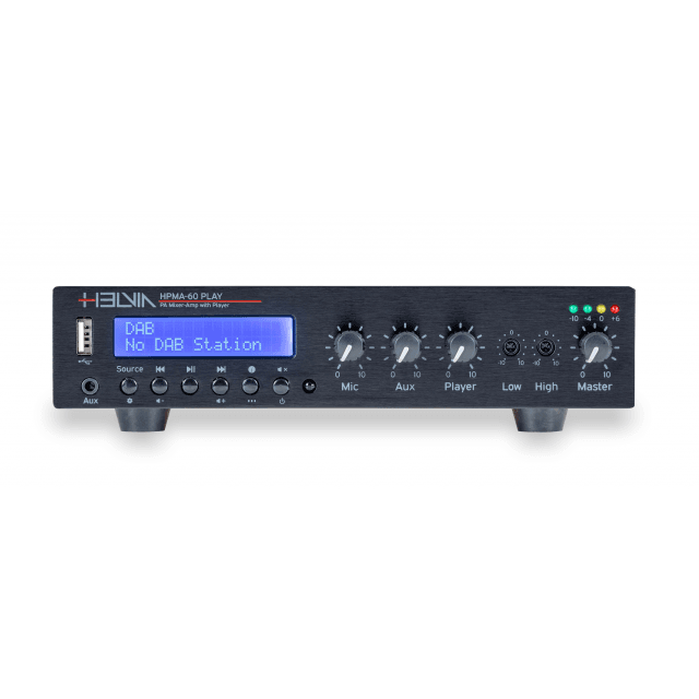 Single-Zone 60W Class-D Compact Mixer Amplifiers with DAB+, FM, USB, BT Player