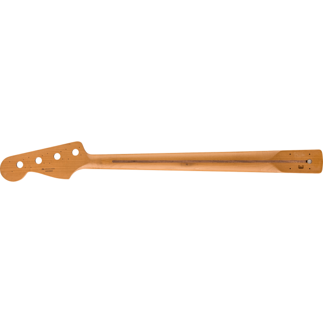 Manico Fender Satin Roasted Maple Jazz Bass, 20 Jumbo Frets, 12", Maple, Flat Oval Shape 0990902920