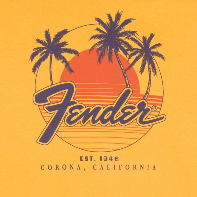 Fender® Palm Sunshine Unisex T-Shirt, Marigold, S