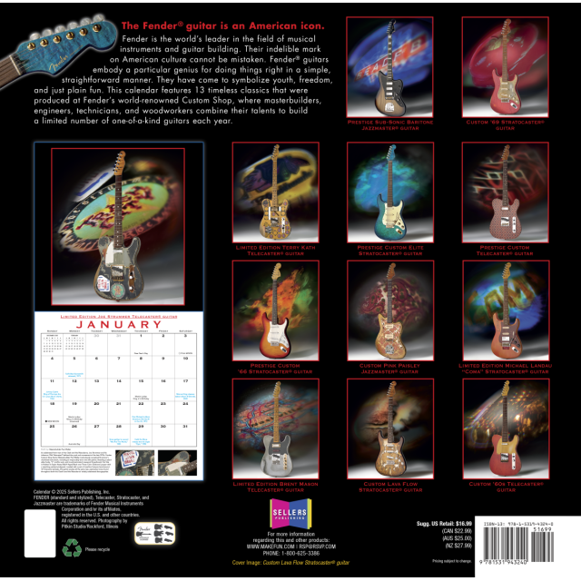 Calendario 2026 Fender® Custom Shop 9190190000