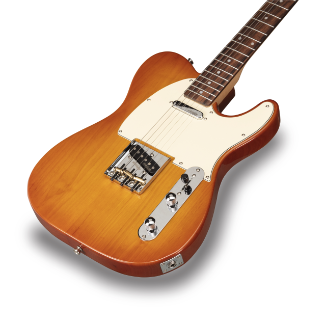 Cutaway electric guitar with 1 single coil and 1 lipstick pickup (equipped by Wilkinson®)