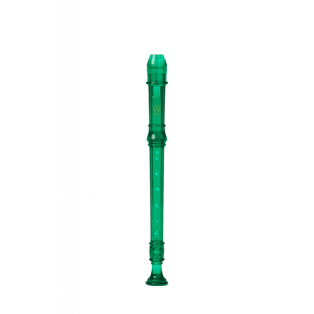 Soprano recorder german fingering transparent color Emerald Green