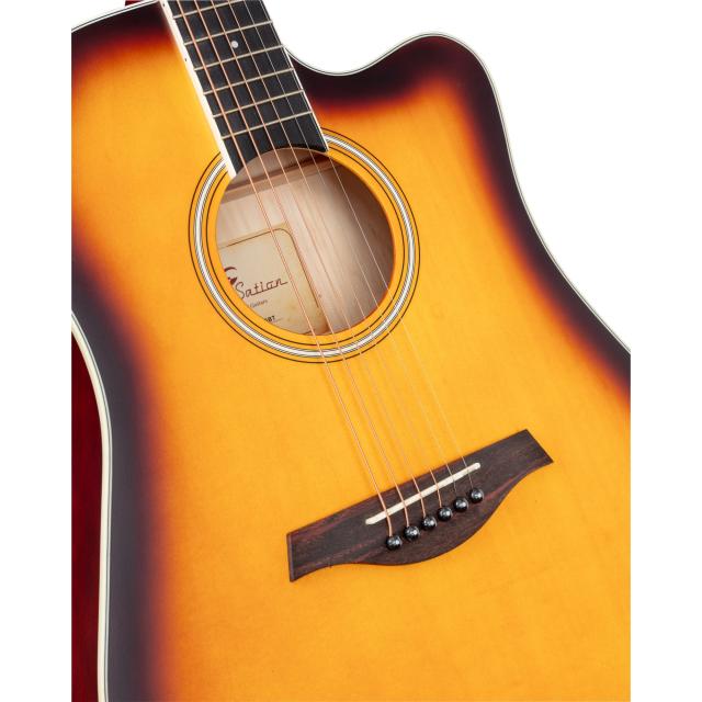 Dreadnought cutaway acoustic guitar w/preamp