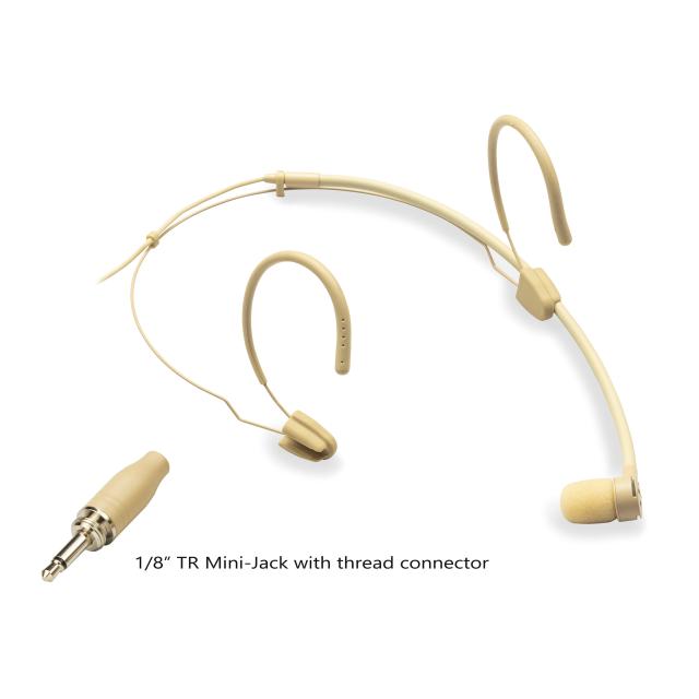 Microfono ad Archetto Cardioide, mini-Jack TS da 1/8" con avvitatura, Beige