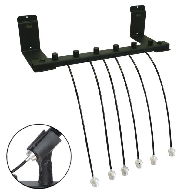 6 Microphone Wall Display with Locks