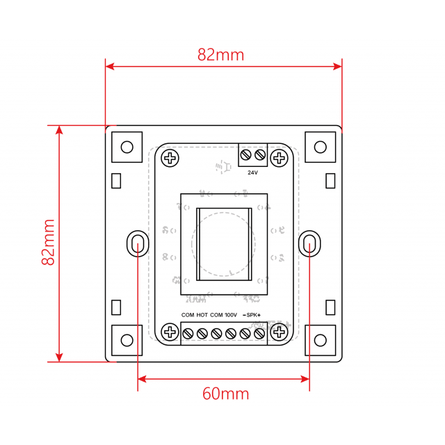 Attenuatore di volume da 60W per diffusori a 70-100V, 11 posizioni + Off, con linea aux. e comando di allarme a 24V