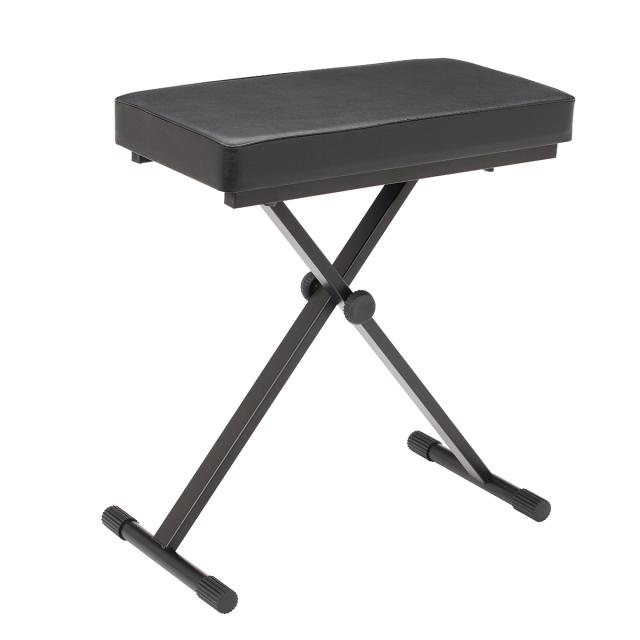 Extra large metal keyboard bench with quick setting mechanism and ultra padded seat