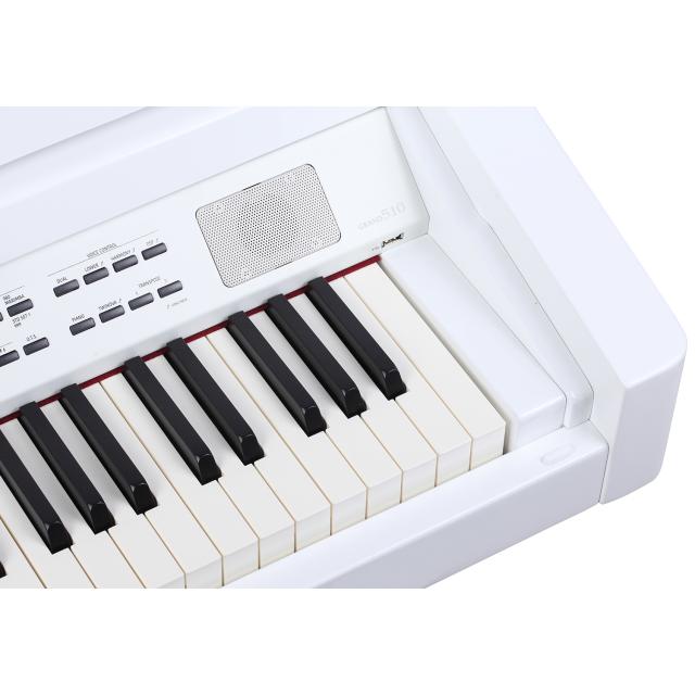 Mini Grand Digital Piano with white polish finishing and 88 Graded Hammer-Action Keys with Triple Sensor