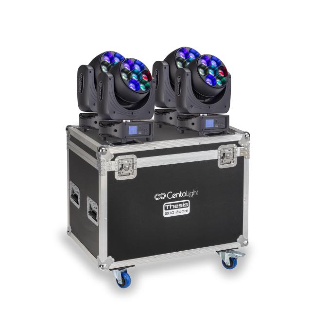 Set 4 teste mobili wash 7x40w con Flight Case