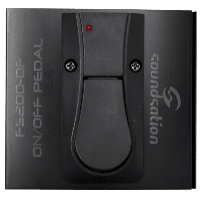 On/off pedal for guitar with led indicator