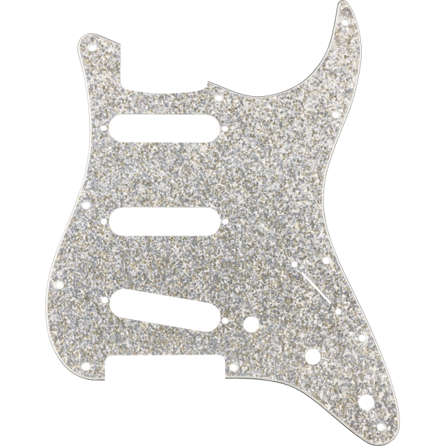 Hybrid Glass/Glitter Stratocaster® S/S/S Pickguard, Silver Sparkle, 0992187002