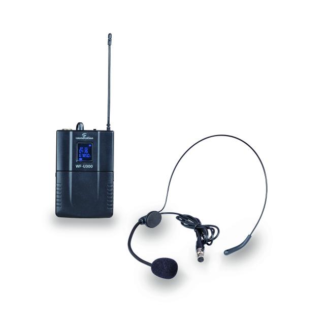 Sistema wireless compatto UHF doppio a 300 canali con 2 bodyback A1 (520-550 MHz)