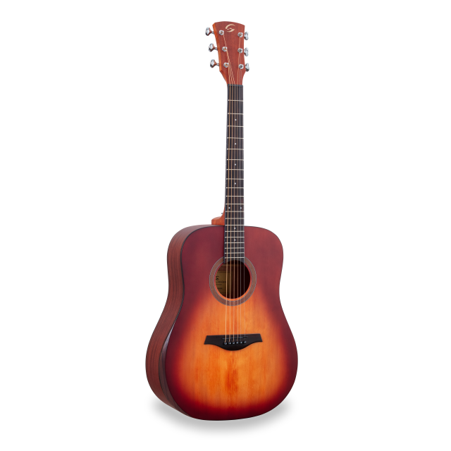 Dreadnought acoustic guitar with armrest