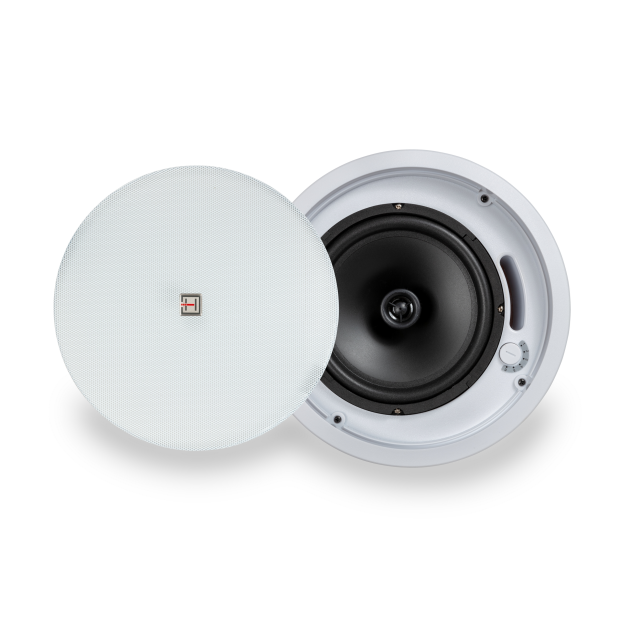 40W 70V/100V 8" 2-Way Ceiling Speaker with Back Can