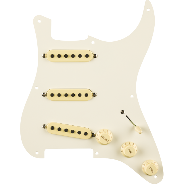 Pre-Wired Strat® Pickguard, Eric Johnson Signature, Parchment 8 Hole PG