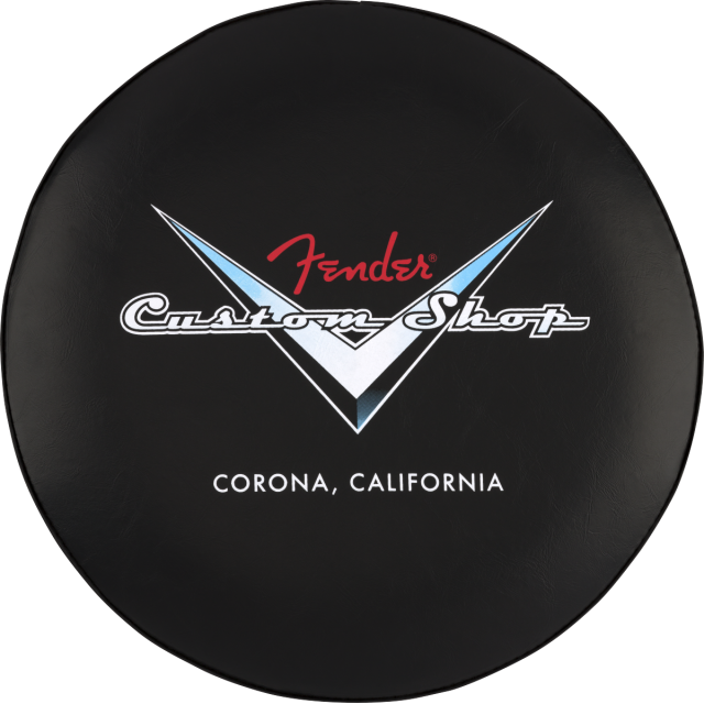 Fender™ Custom Shop Chevron Logo Barstool, Black/Chrome, 30"
